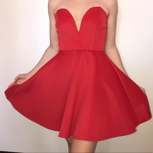 Forever 21 Strapless Red Dress